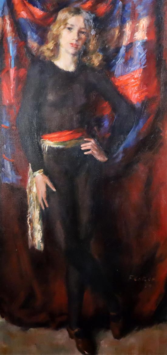 § Joseph Otto Flatter (1894-1988) The Dancer 47 x 23in.